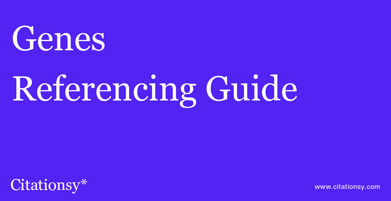 cite Genes & Development  — Referencing Guide